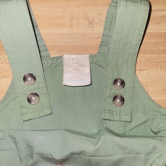 Classic Pooh Baby Romper Green Winnie the Pooh “Fly Up!” Embroidery Outfit 6M - Picture 5 of 10